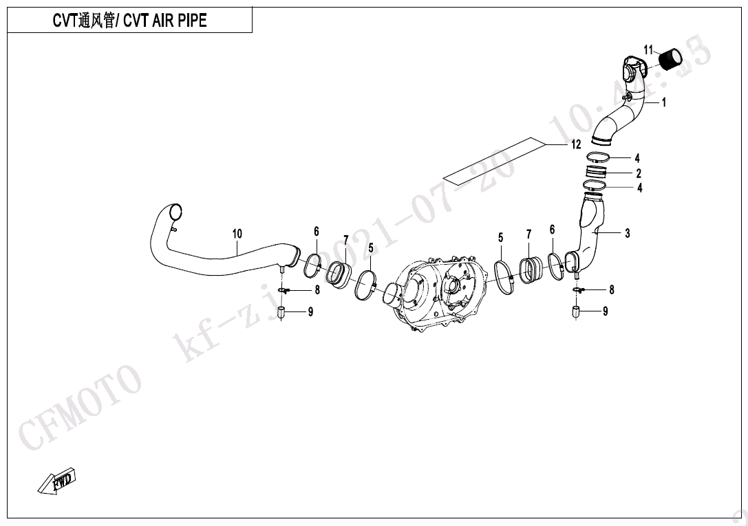 F00-1 CVT AIR PIPE