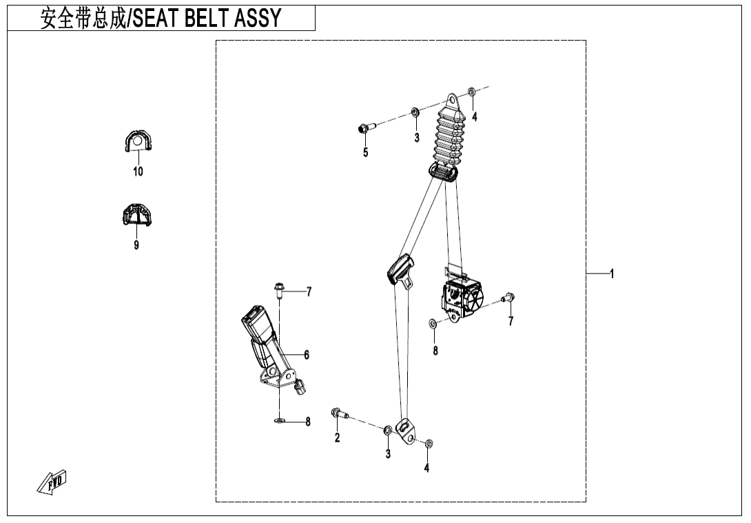F34-1 SEAT BELT ASSY(FRONT SEAT)