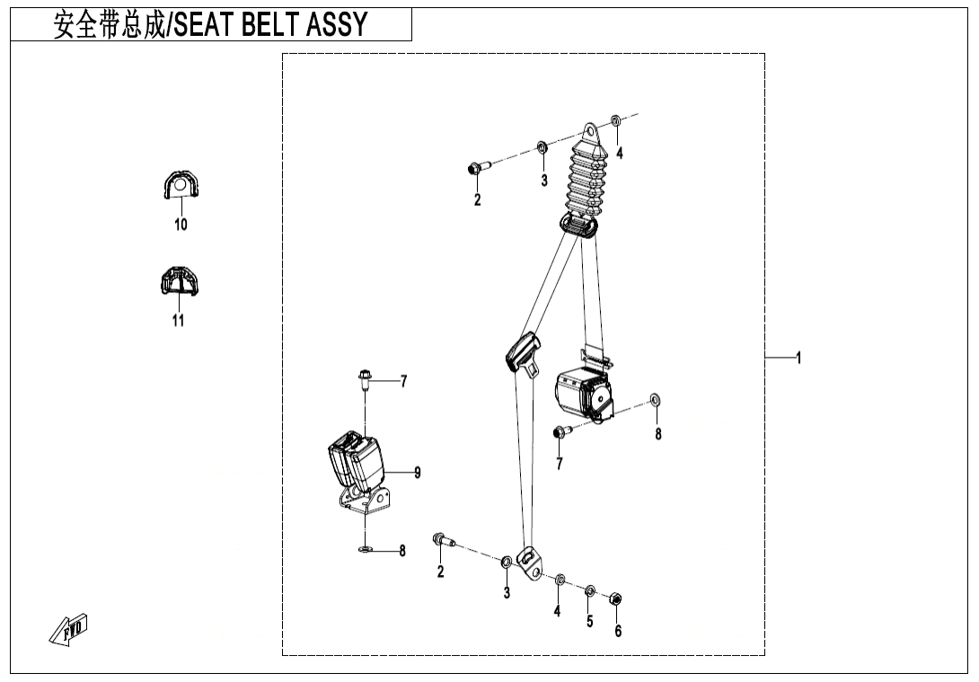 F34-3 SEAT BELT ASSY(BACK SEAT)