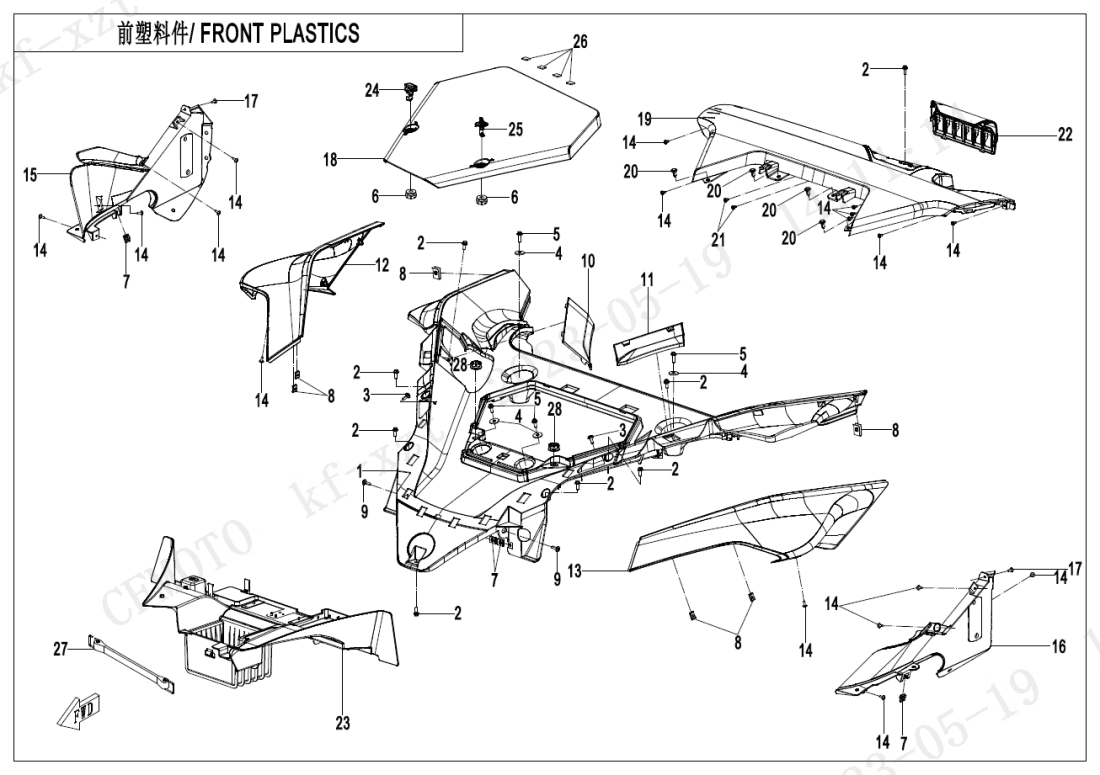 F04-2 FRONT PLASTICS