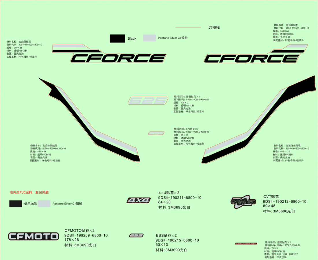 F19-1-A DECAL KITS(FORCE RED, INJECTED PEARL BLUE)
