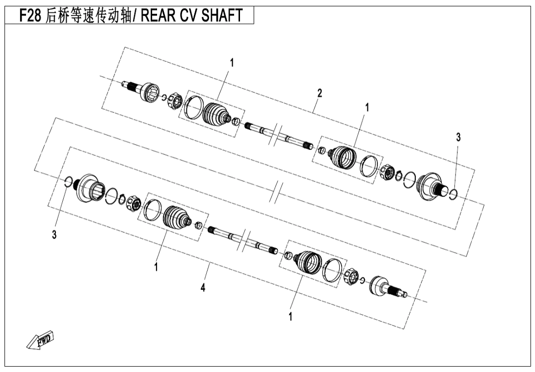 F28-A REAR CV SHAFT(ODM)