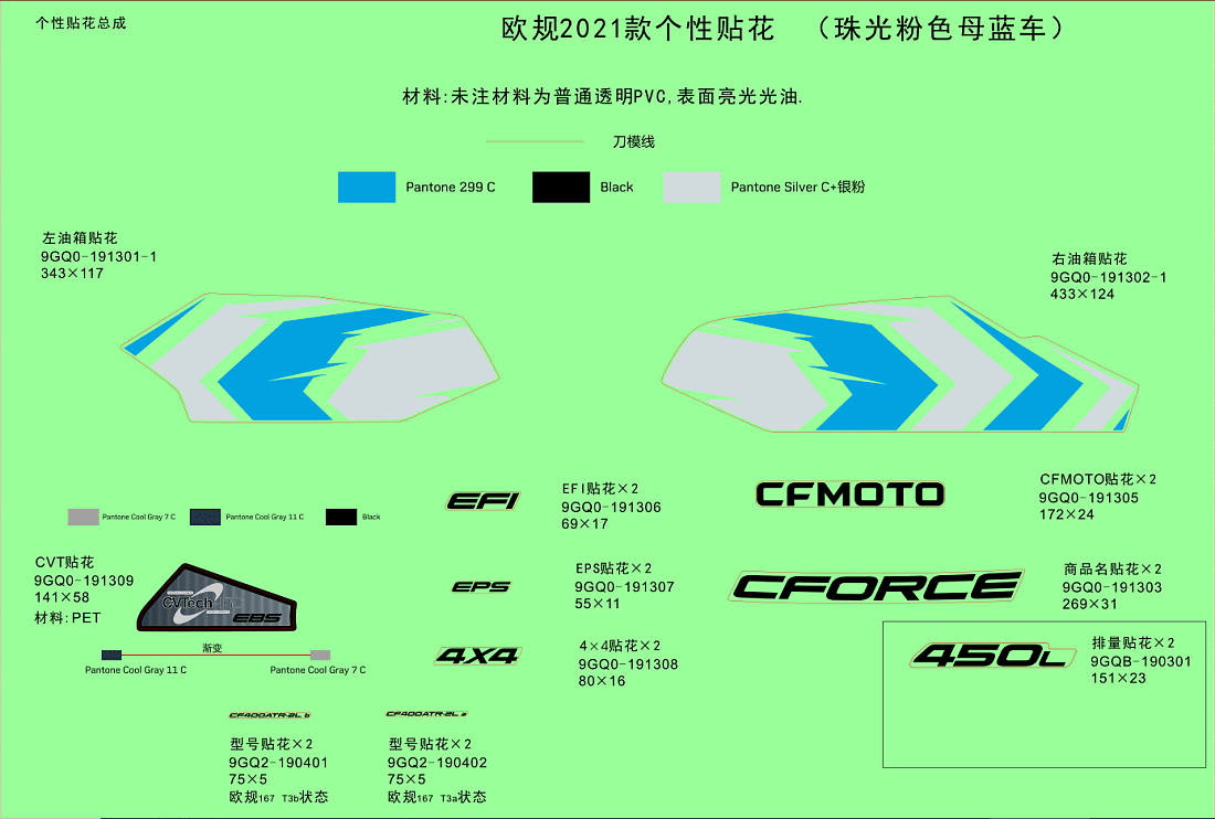 F19-1-B DECAL KITS(INJECTED PEARL BLUE)