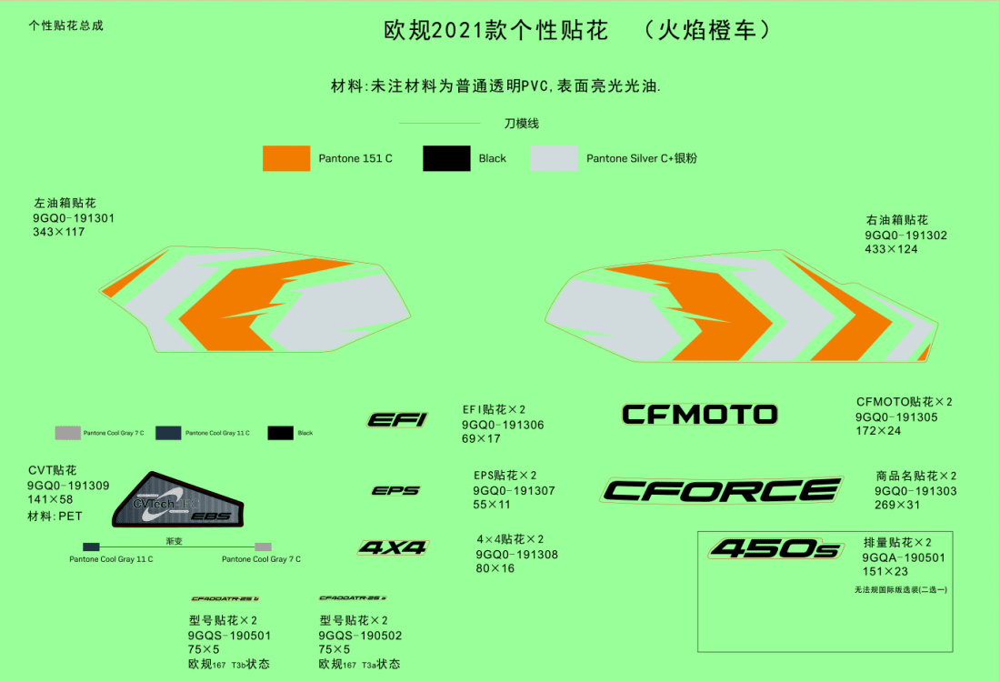 F19-1-A DECAL KITS(LAVA ORANGE)