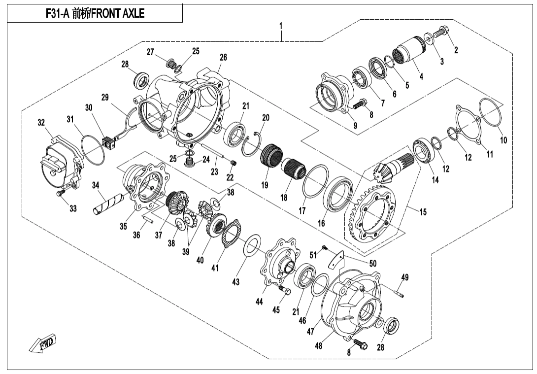 F31-A FRONT AXLE(OLD)