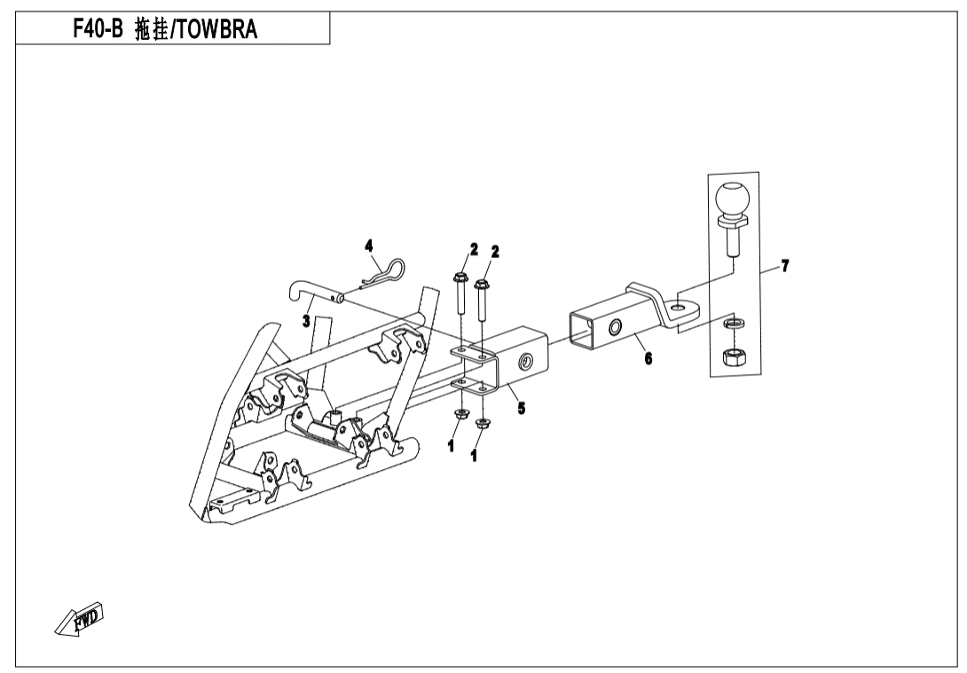 F40-B TOWBAR (SPLIT)