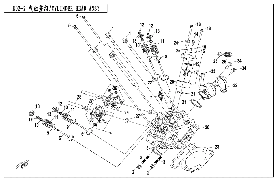 E02-2 CYLINDER HEAD ASSY