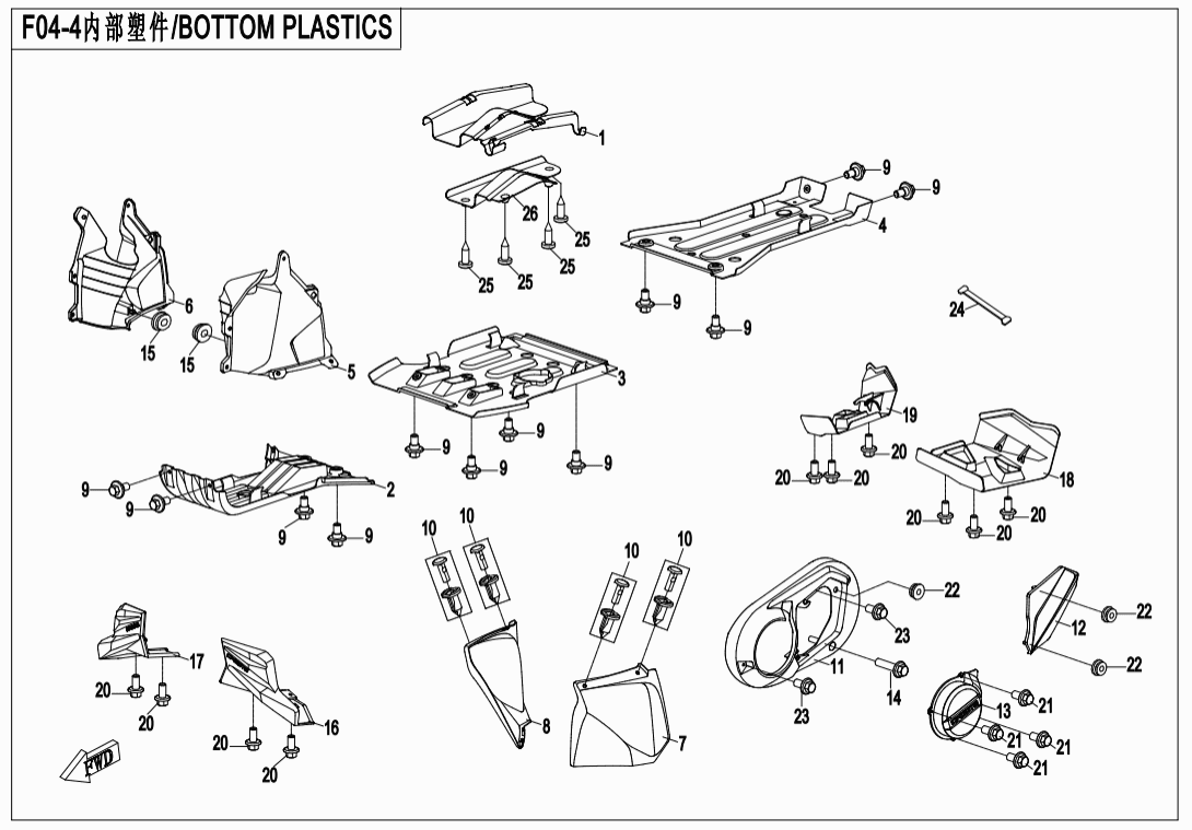 F04-4 BOTTOM PLASTIC