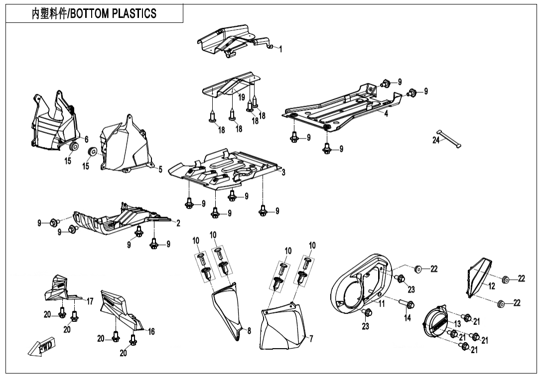 F04-4-V4 BOTTOM PLASTICS