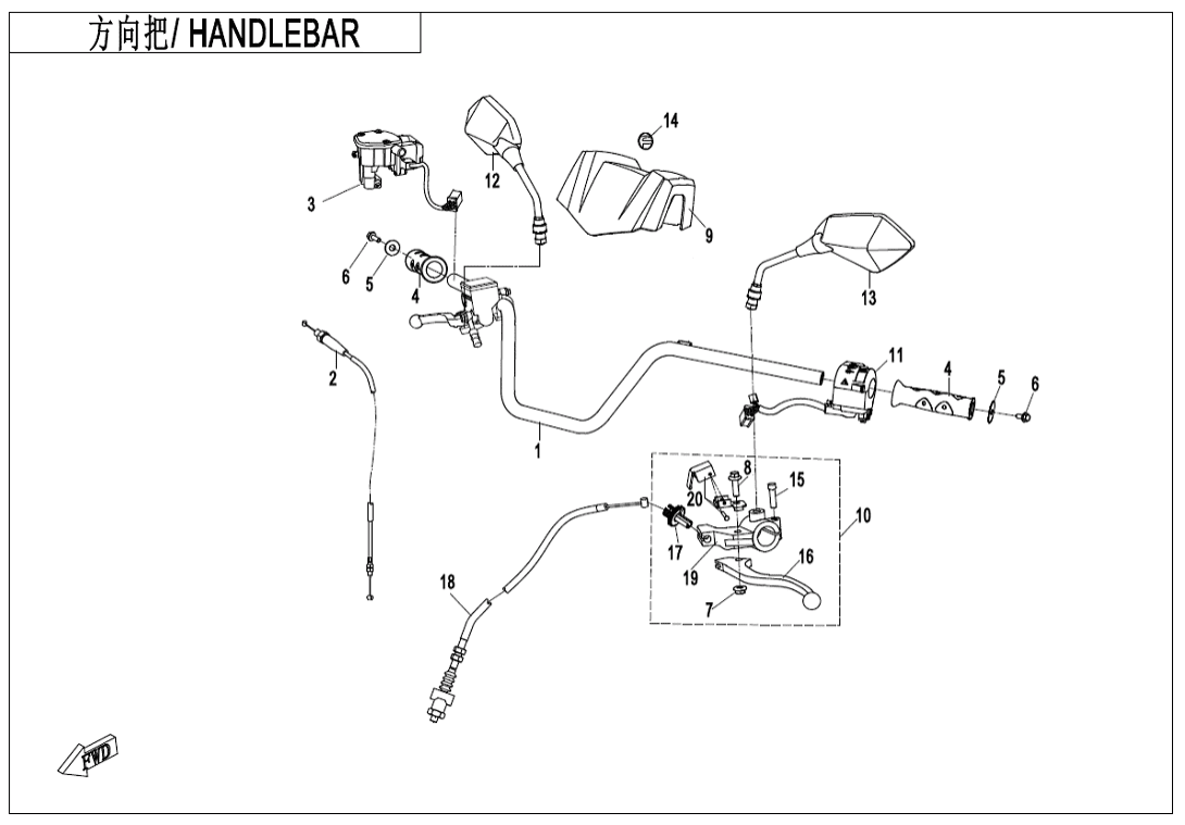 F10-1-A-V1 HANDLEBAR