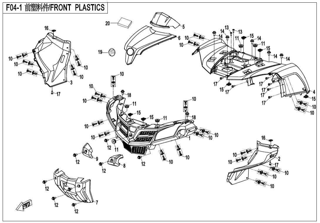 F04-1 FRONT PLASTICS