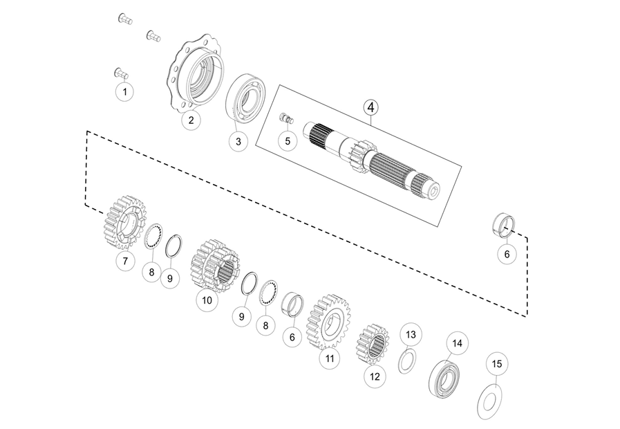 E03 TRANSMISSION I-MAIN SHAFT