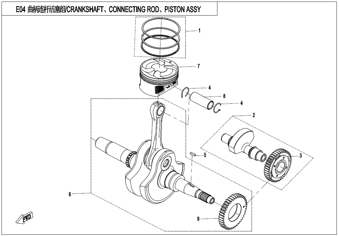 E04 CRANKSHAFT @^ CONNECTING ROD @^ PISTON ASSY