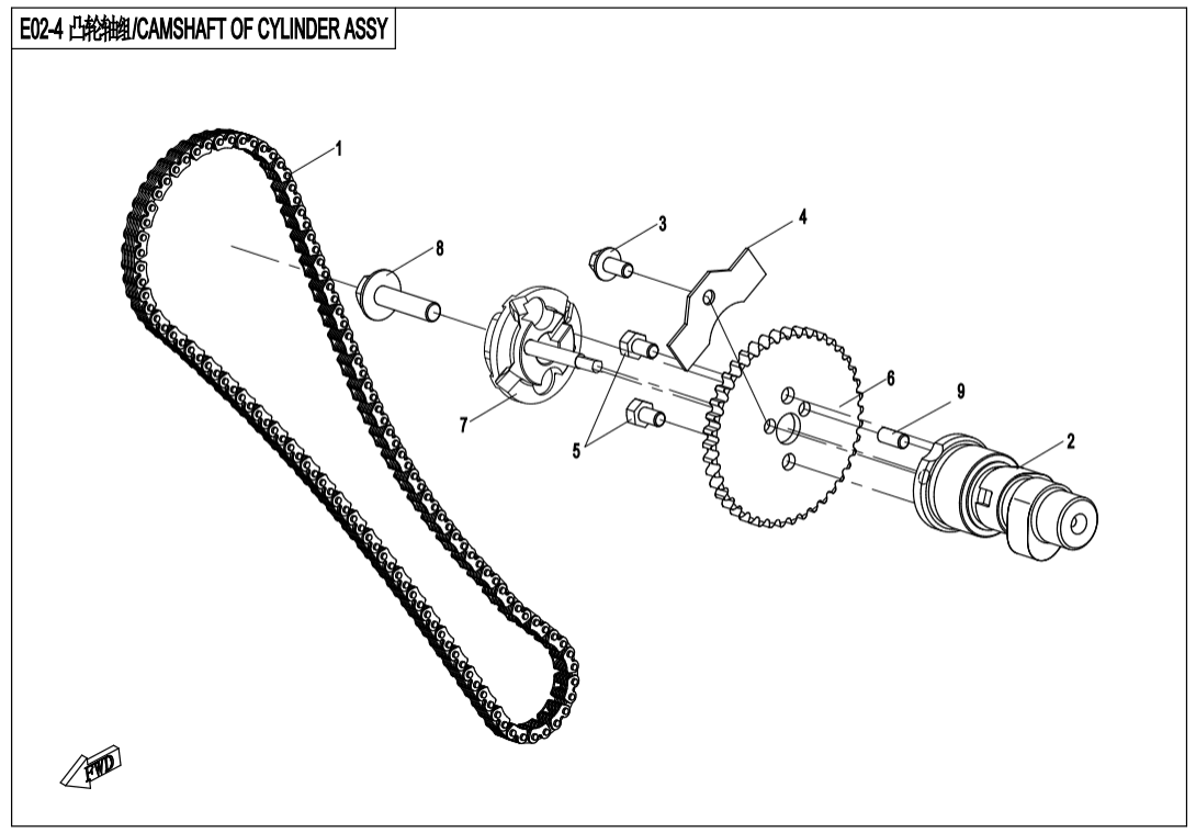 E02-4 CAMSHAFT OF CYLINDER ASSY.