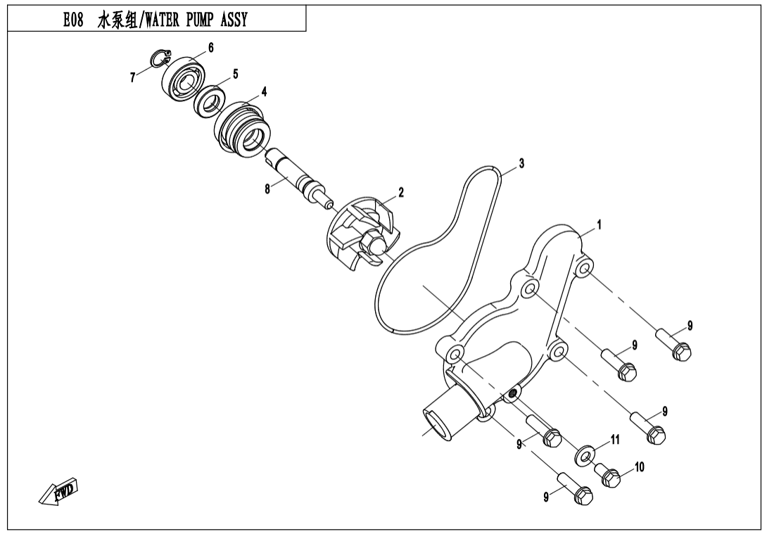 E08 WATER PUMP ASSY.