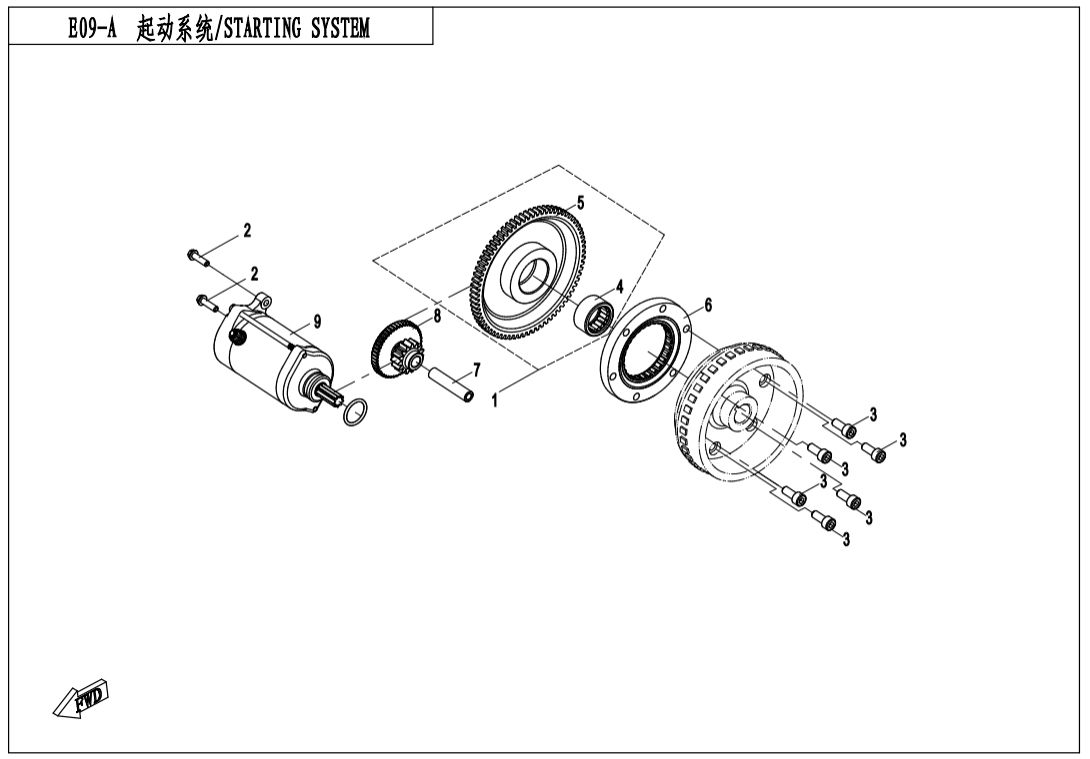 E09-A STARTING SYSTEM(WITHOUT RECOIL START)