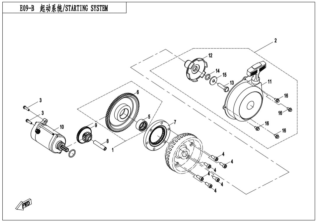 E09-B STARTING SYSTEM(WITH RECOIL START)