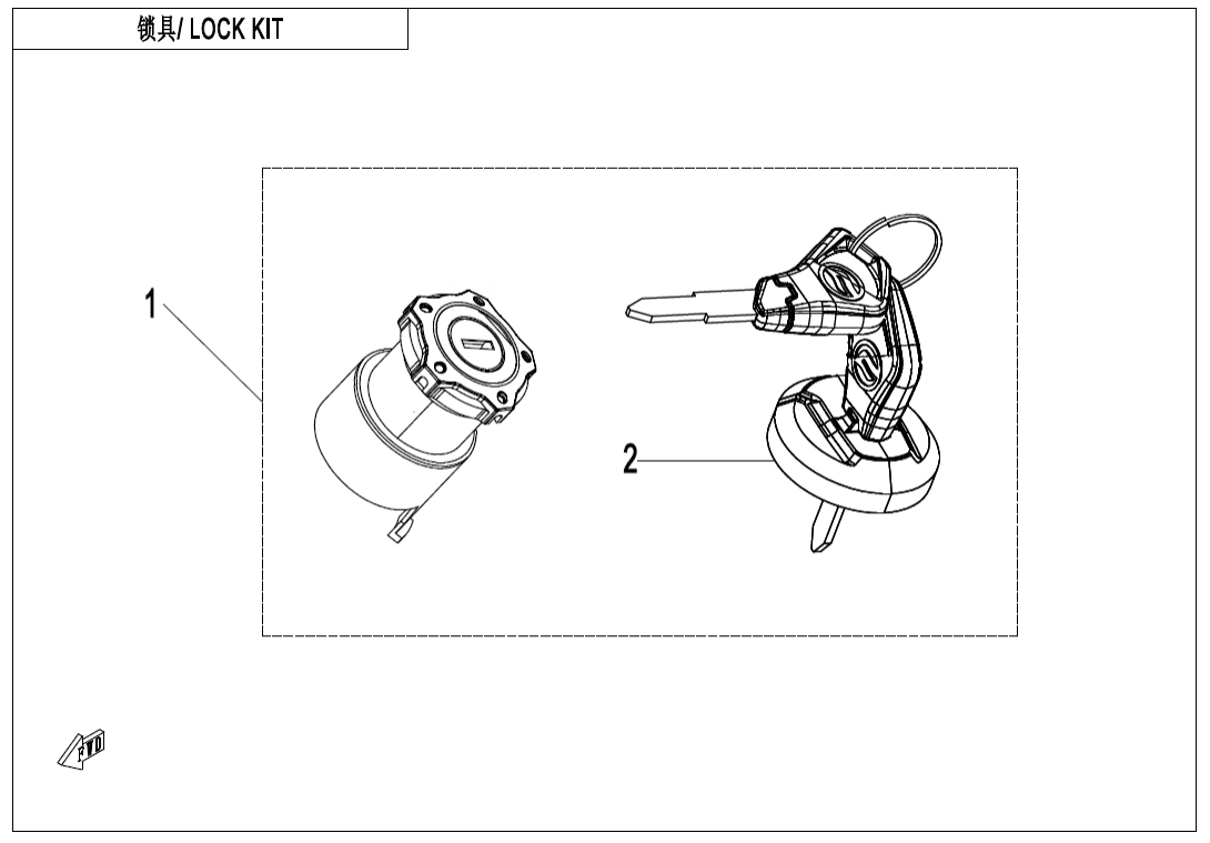 F01-B-V1 LOCK KIT(WITHOUT GEARSHIFT LOCK)