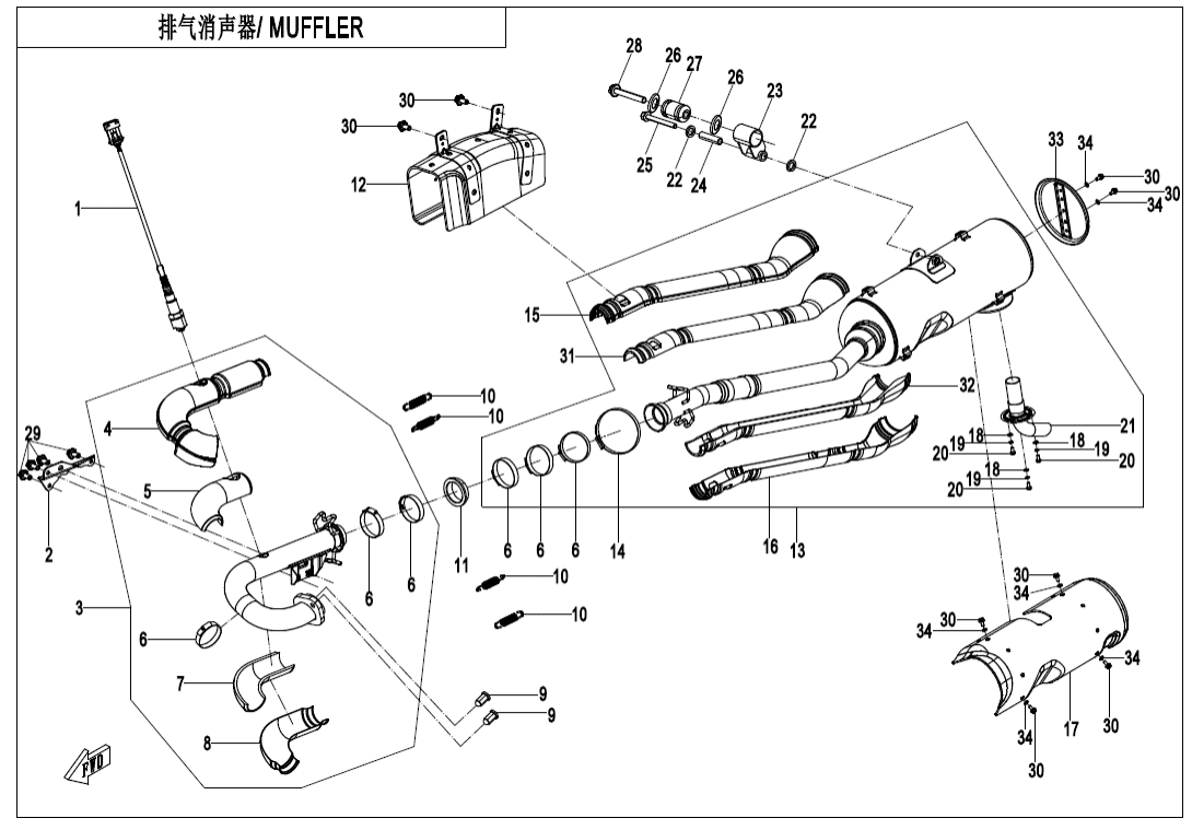 F02-B-V1 MUFFLER(FOR EU168 ONLY)