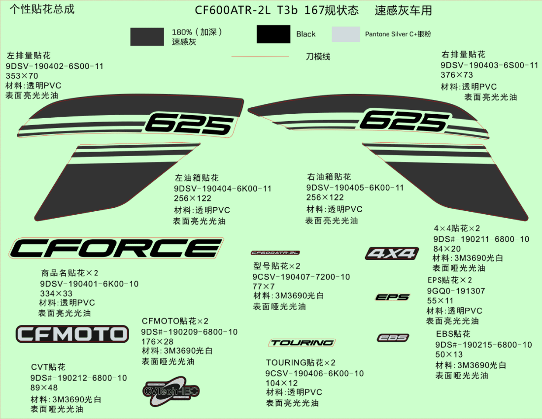 F19-1-B DECAL KITS(VELOCITY GREY)