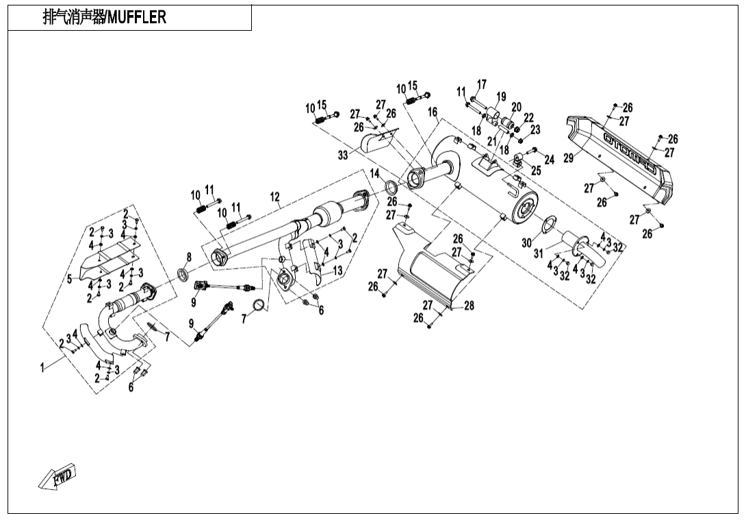 F02-1-B MUFFLER(USA)