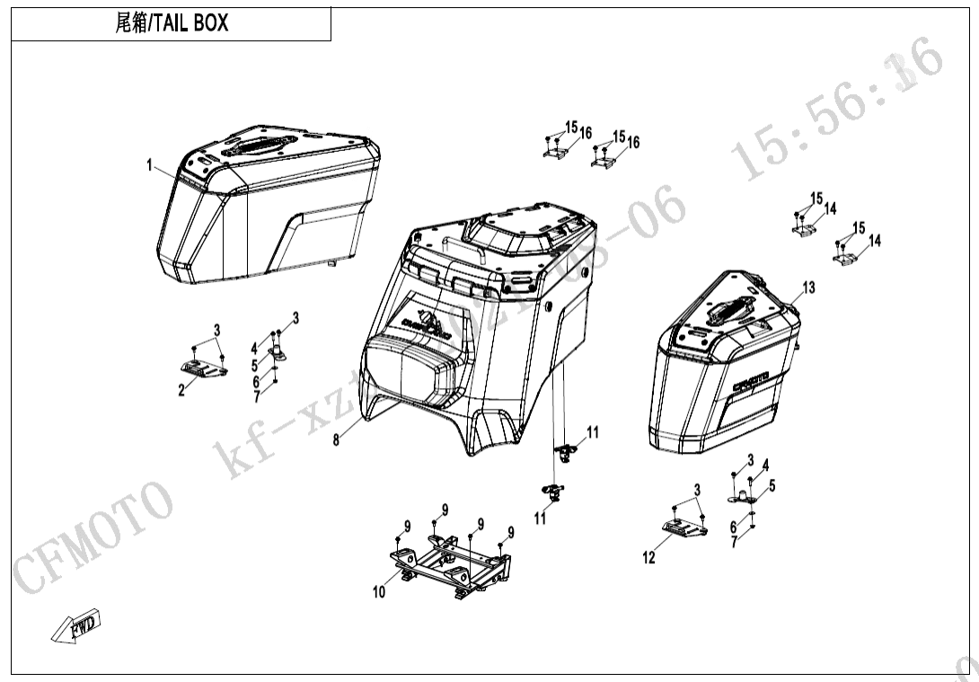 F80-5-B-V1 TAIL BOX(OVERLAND,THREE BOXES)