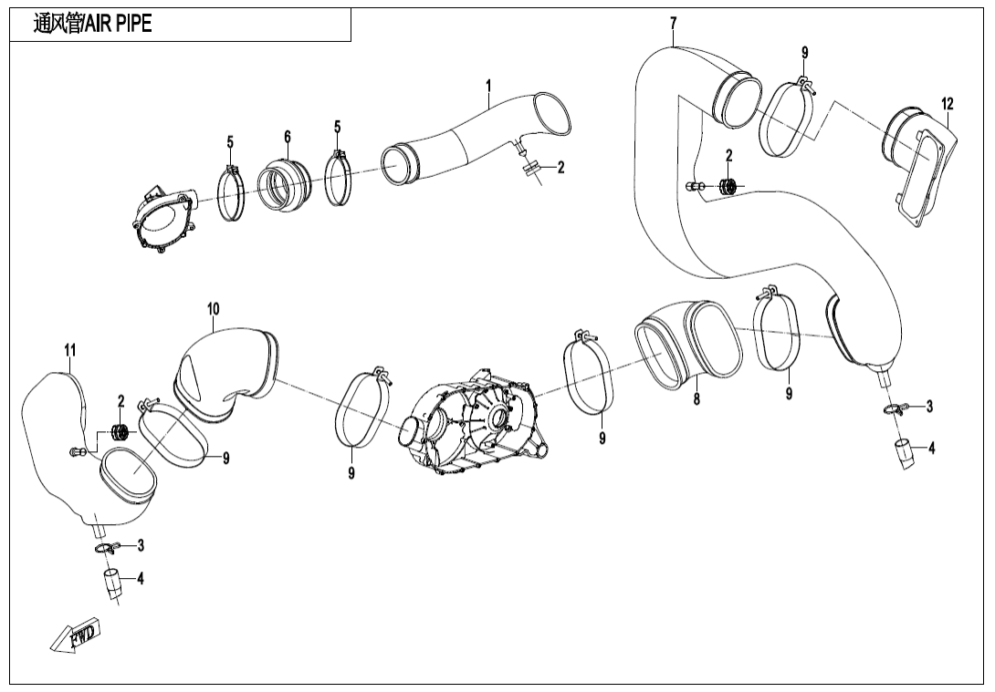 F00-2 CVT AIR PIPE