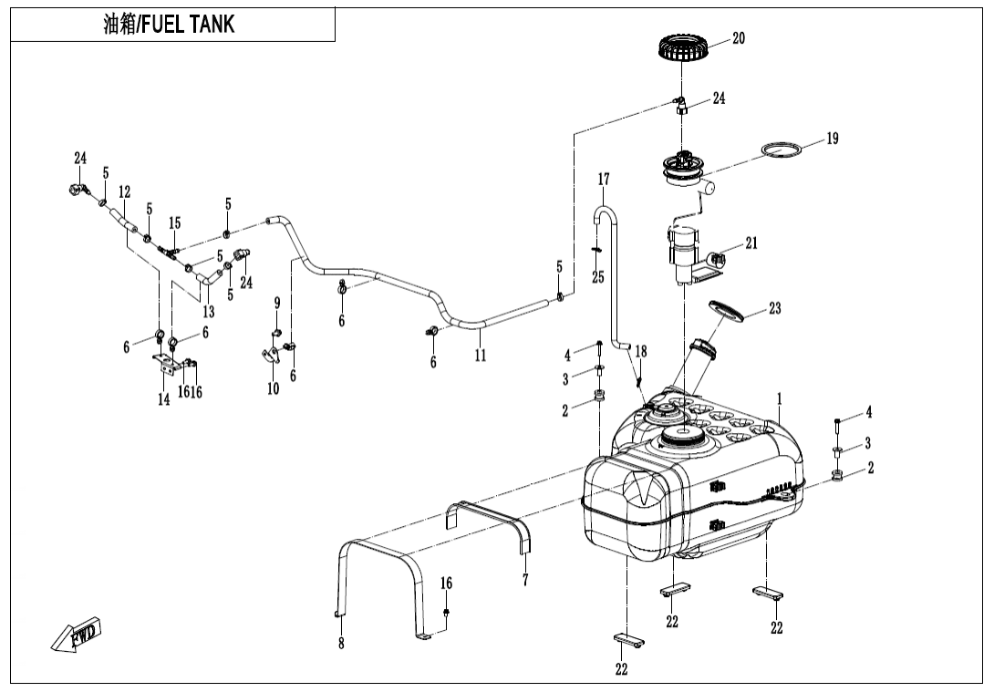 F12-B FUEL TANK(FOR NON FUEL EVAPORATION SYSTEM)