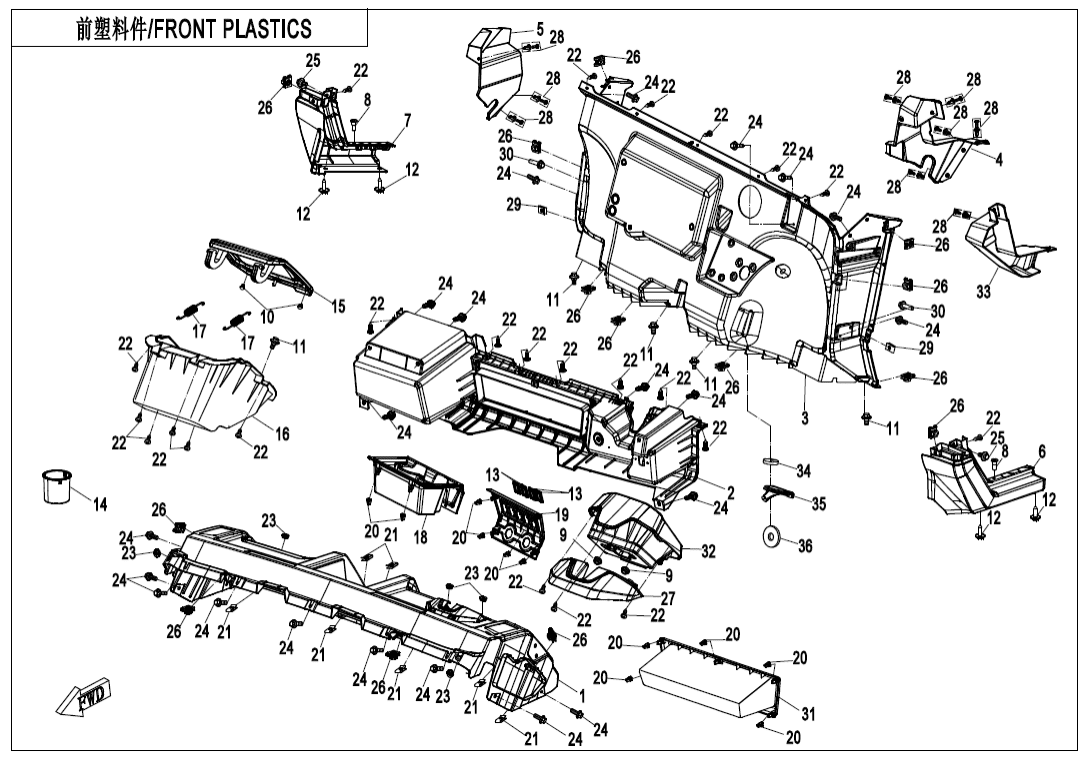 F04-2-B-V2 FRONT PLASTICS(FOR TFT)