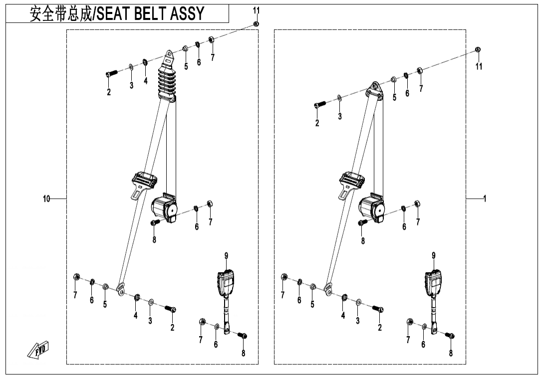 F34-2 SEAT BELT ASSY(PASSENGERS)