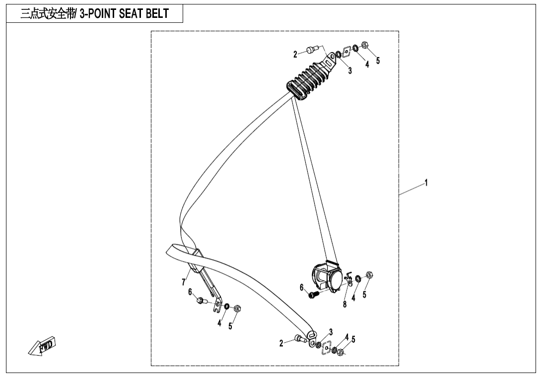 F34-1 3-POINT SEAT BELT
