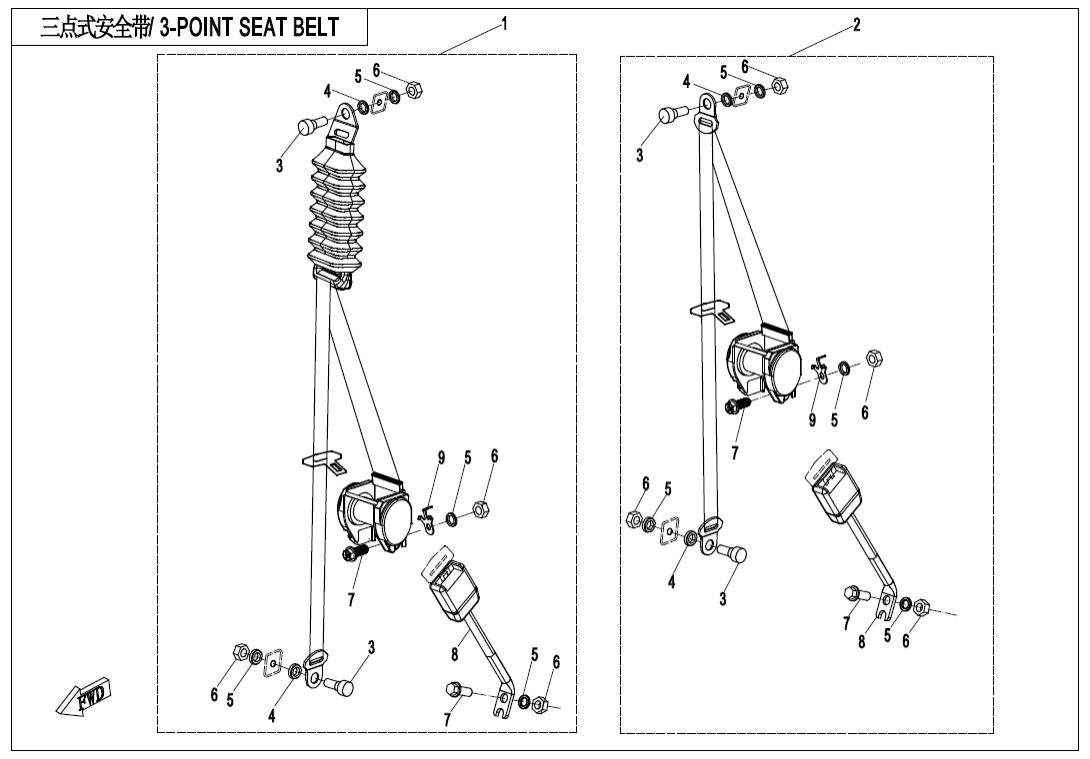 F34-2 3-POINT SEAT BELT