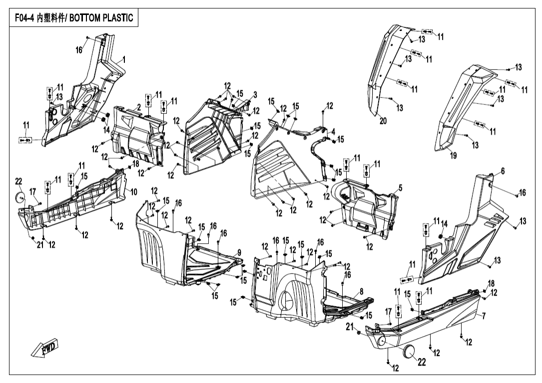 F04-4 BOTTOM PLASTIC
