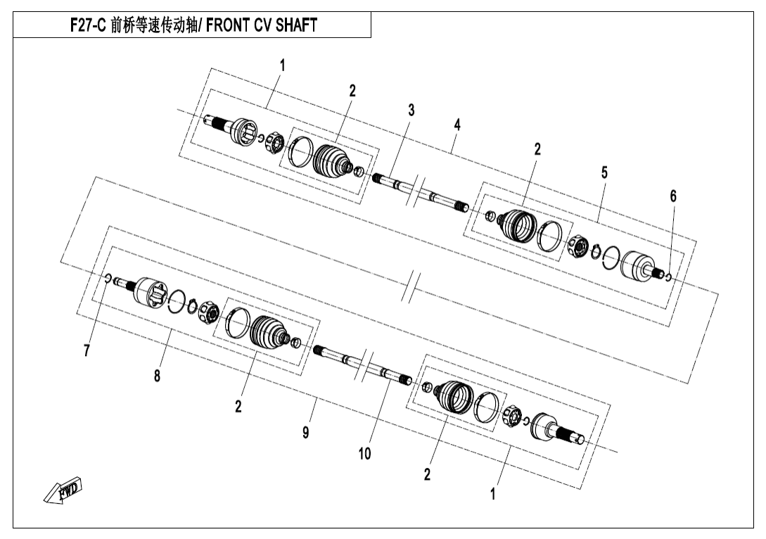 F27-C FRONT CV SHAFT