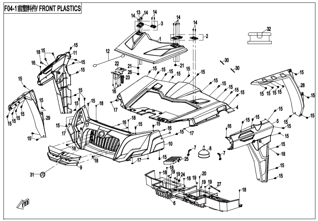 F04-1 FRONT PLASTICS