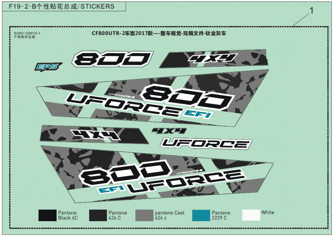 F19-2-B DECAL KITS(TITANIUM GRAY)