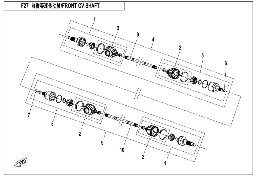 F27 FRONT CV SHAFT