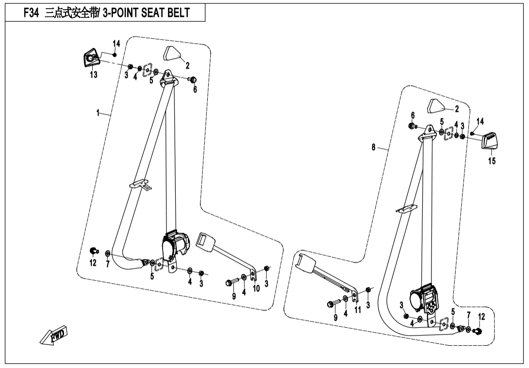 F34 3-POINT SEAT BELT
