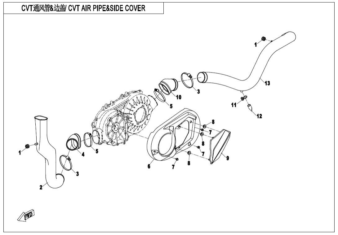 CVT AIR PIPE&SIDE COVER