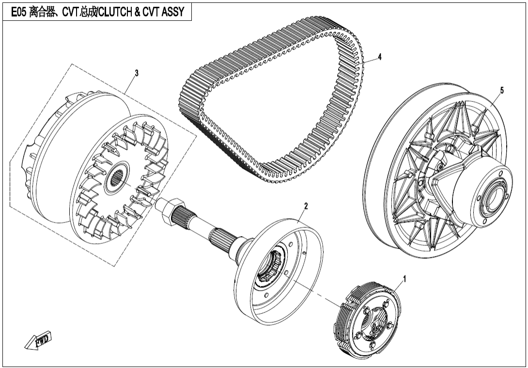 E05 CLUTCH AND CVT ASSY