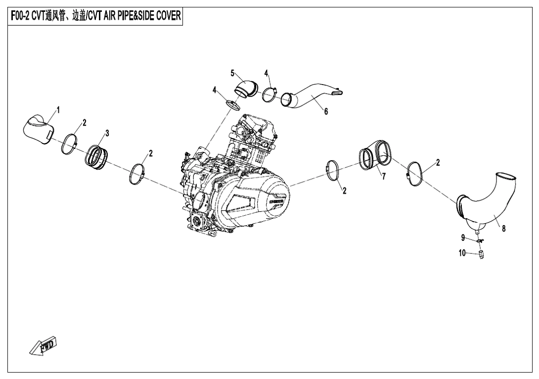 F00-2 CVT AIR PIPE@^SIDE COVER