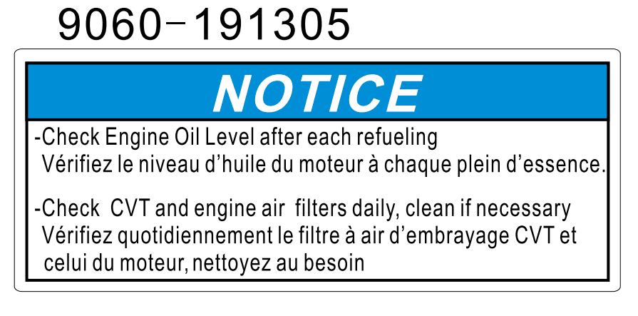 F19-K WARNING DECAL, DASHBOARD(CANADA)