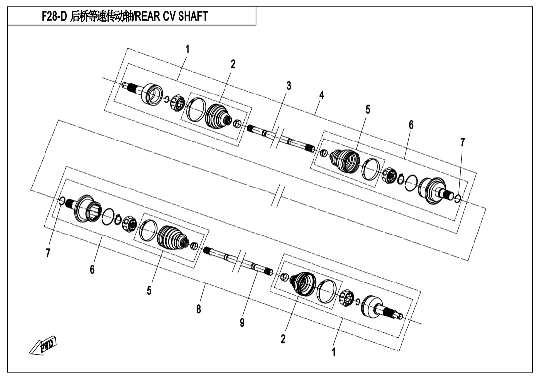 F28-D REAR CV SHAFT(2018 VERSION,ODM)