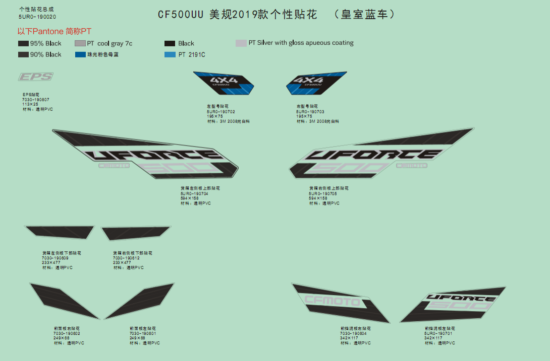 F19-T DECAL KITS(2019,ROYAL BLUE)