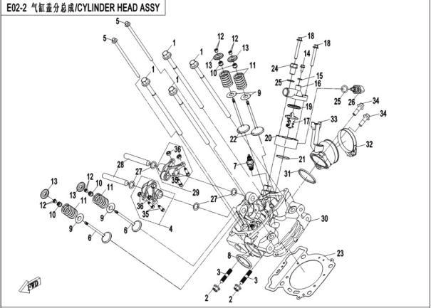 E02-2 CYLINDER HEAD ASSY