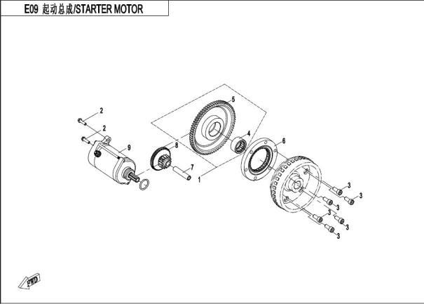 E09 STATER MOTOR