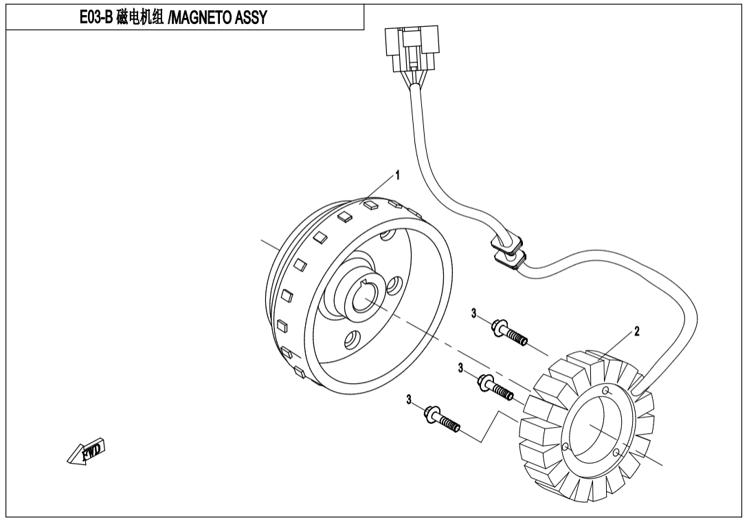 E03-B MAGNETO STATOR ASSY(WITH EPS)