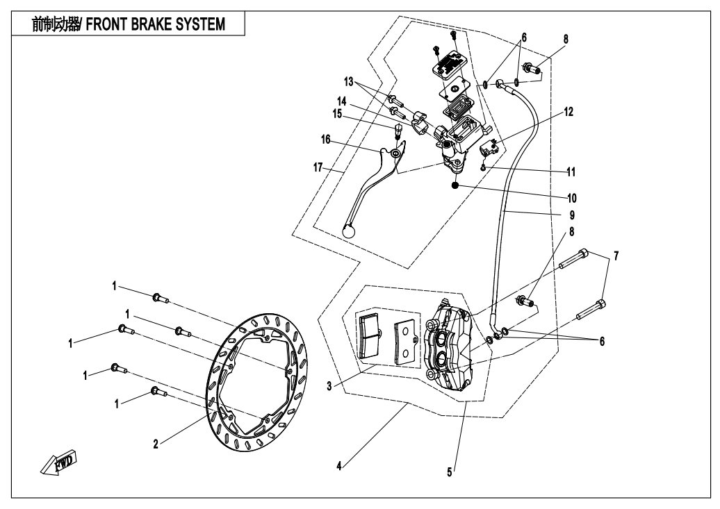 F08-B-1 FRONT BRAKE SYSTEM(HANGTE)