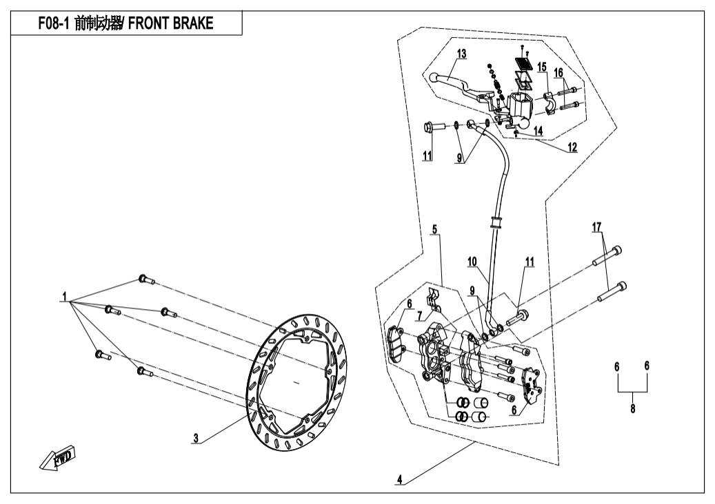 F08-A-1 FRONT BRAKE(KAILING)