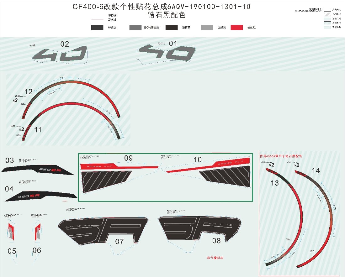 F19-2-B DECAL KITS (ZIRCON BLACK)